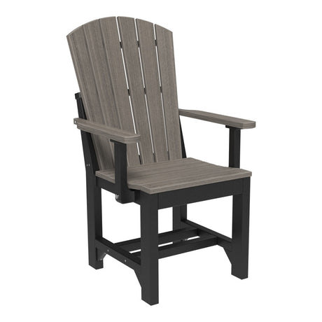 This is the Coastal Gray and Black colored Adirondack Arm Chair on a white background.