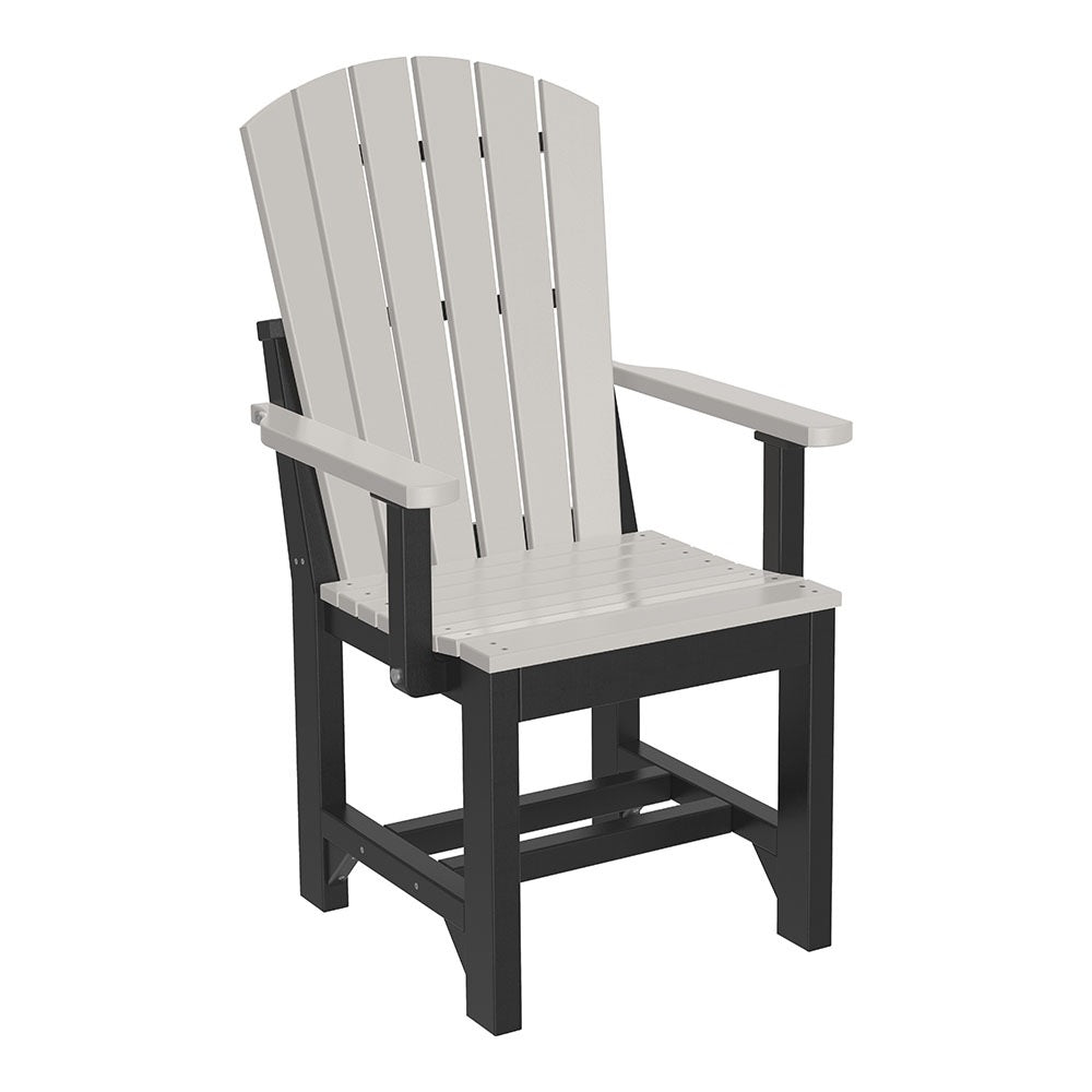 This is the Dove Gray and Black colored Adirondack Arm Chair on a white background.