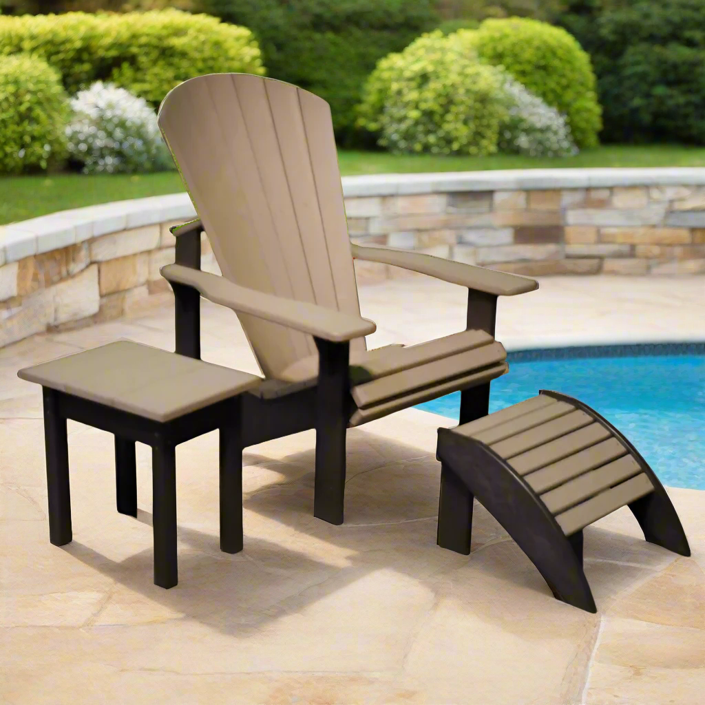 2-Toned Beige & Chocolate Resin Furniture by C.R. Plastic