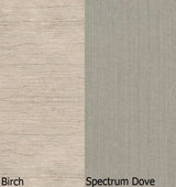 This is a swatch image showing the Birch frame and the Spectrum Dove cushion color.