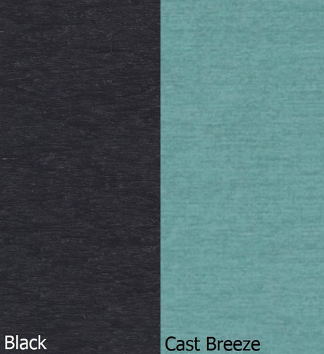 This is a swatch image showing the Black frame and the Cast Breeze cushion color.