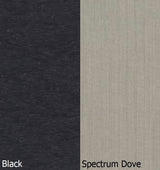 This is a swatch image showing the Black frame and the Spectrum Dove cushion color.