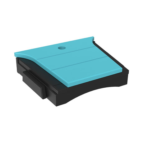 This is the Aruba Blue and Black colored tete-a-tete table on a white background.