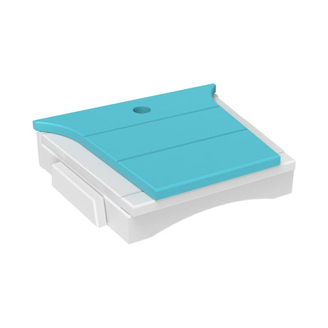 This is the Aruba Blue and White colored tete-a-tete table on a white background.