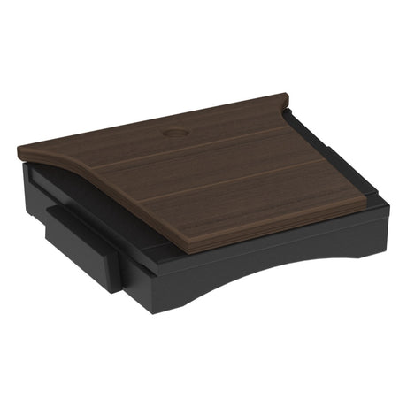 This is the Brazilian Walnut and Black colored tete-a-tete table on a white background.