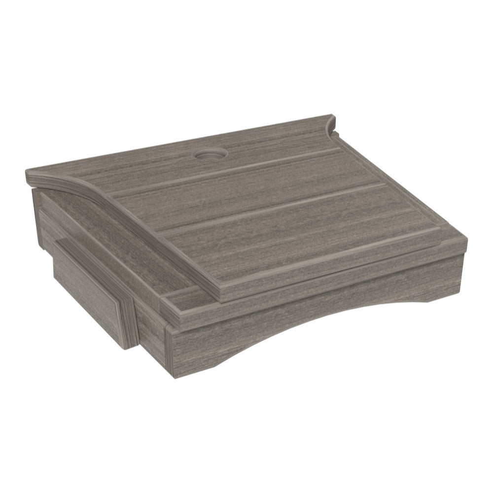 This is the Coastal Gray colored tete-a-tete table on a white background.