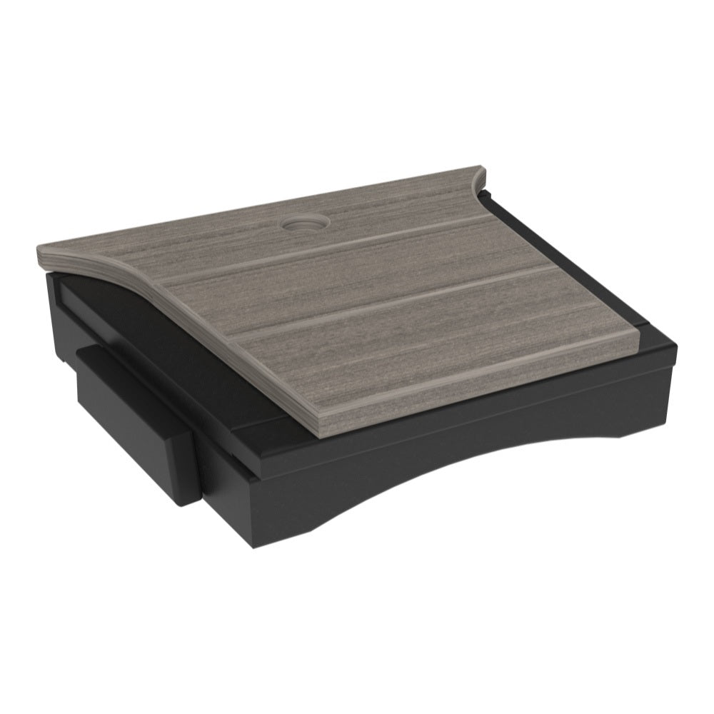 This is the Coastal Gray and Black colored tete-a-tete table on a white background.