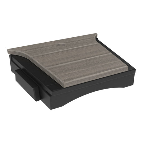 This is the Coastal Gray and Black colored tete-a-tete table on a white background.