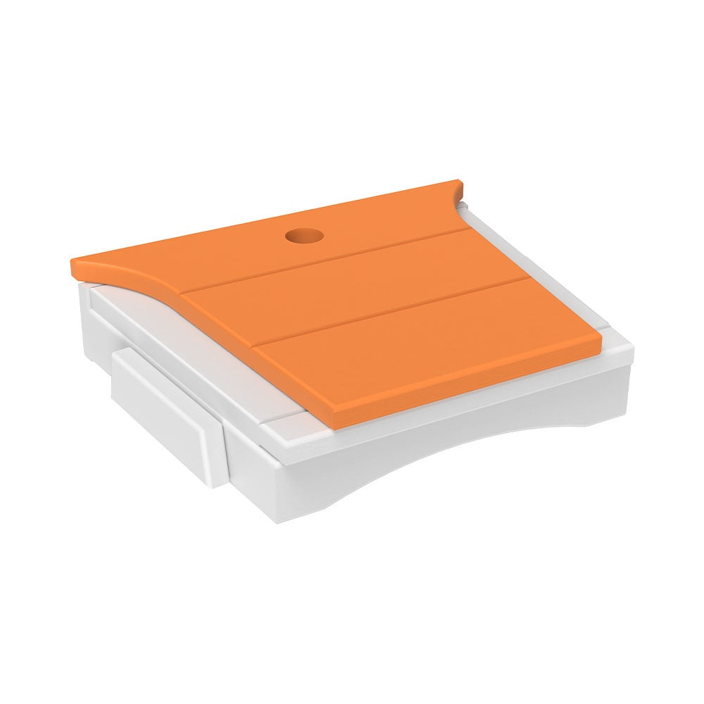 This is the Tangerine and White colored tete-a-tete table on a white background.