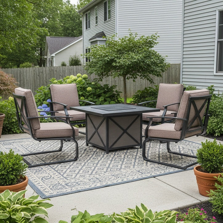 Riverside Cushioned Patio Spring Chat Set