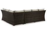 This image shows what the back of the sectional sofa looks like on a white background.