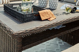 This is an up close view of the shelf underneath the tabletop.