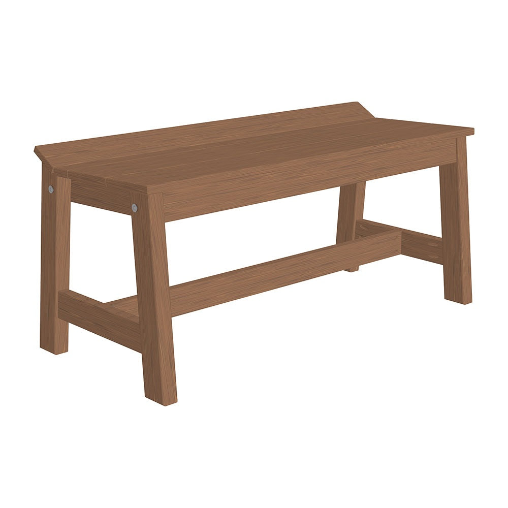 This is the Antique Mahogany colored Cafe Dining Bench on a white background.