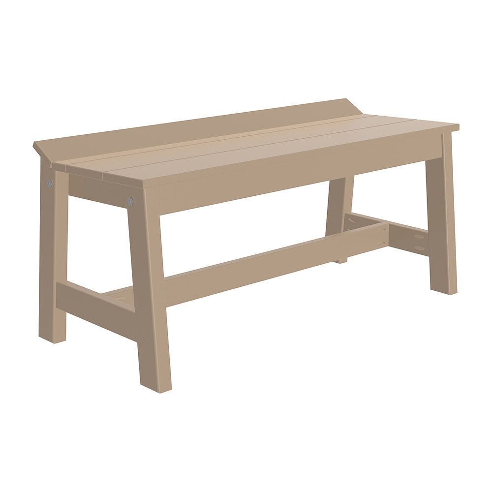 This is the Weatherwood colored Cafe Dining Bench on a white background.