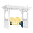 This is the White colored classic vinyl swing stand on a white background.