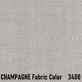 Up close view of the champagne colored fabric of the umbrella.