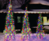 Wire Cone Tree Outdoor Decoration with Multi Twinkling C5 LED Lights