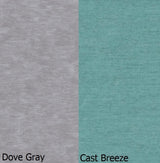 This is a swatch image showing the Dove Gray frame and the Cast Breeze cushion color.