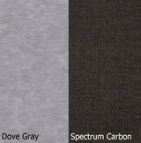 This is a swatch image showing the Dove Gray frame and Spectrum Carbon cushion color.