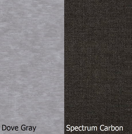 This is a swatch image showing the Dove Gray frame and Spectrum Carbon cushion color.
