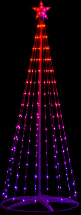 Six foot string tree pre-lit with LED lights that you can control via an app.