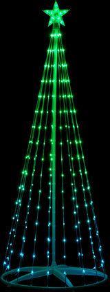 Six foot string tree pre-lit with LED lights that you can control via an app.