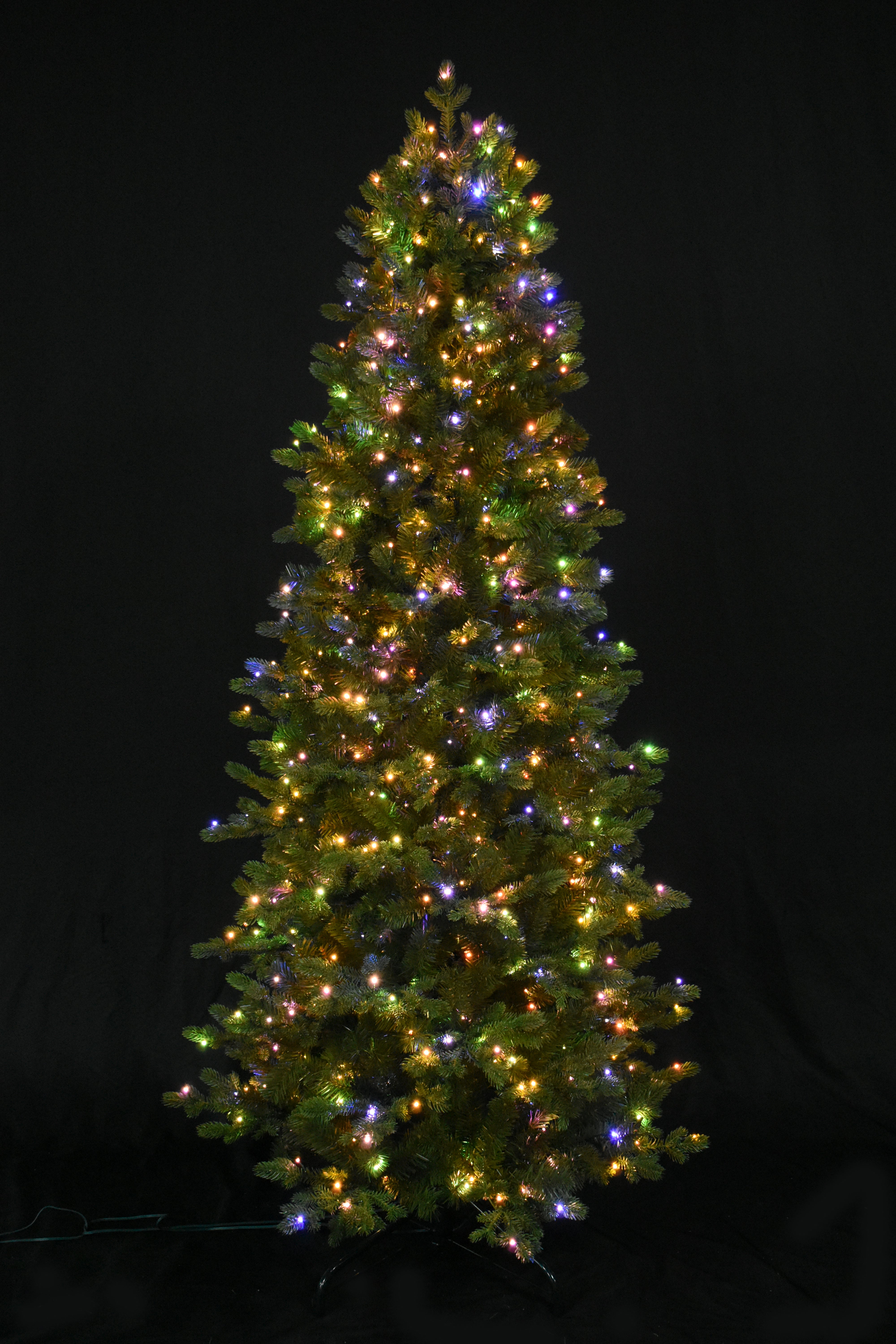 Narrow Fir Artificial Christmas Tree with Starry LED Lights