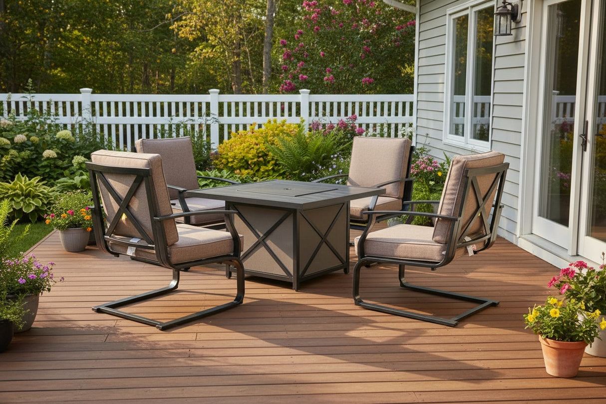 Riverside Cushioned Patio Spring Chat Set