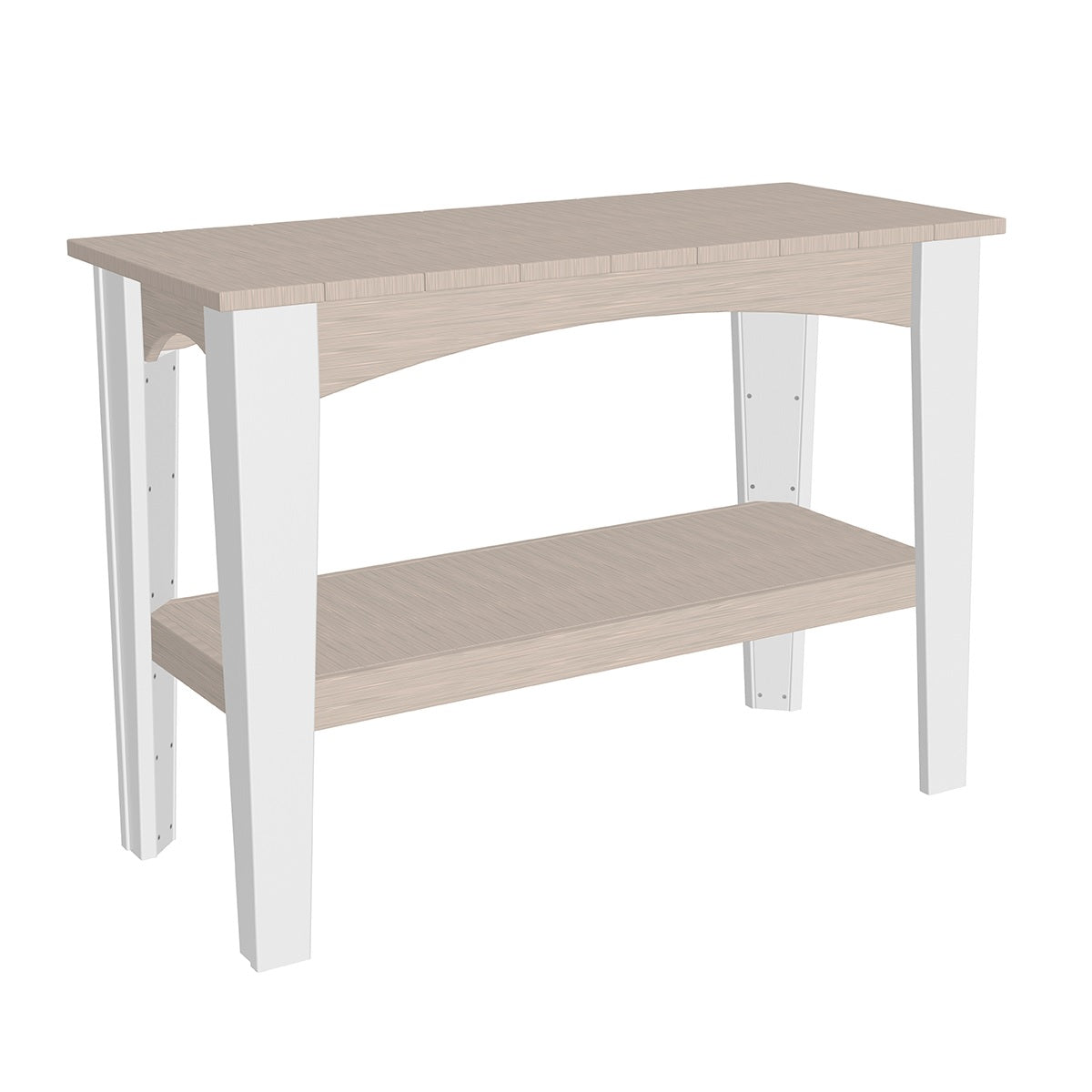 This is the Birch and White colored Island Buffet Table on a white background.