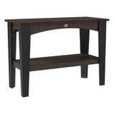 This is the Brazilian Walnut and Black colored Island Buffet Table on a white background.