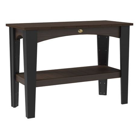 This is the Brazilian Walnut and Black colored Island Buffet Table on a white background.