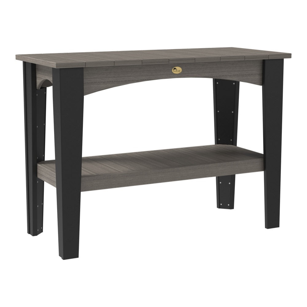 This is the Coastal Gray and Black colored Island Buffet Table on a white background.