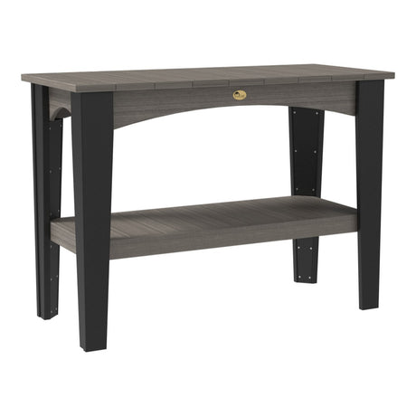 This is the Coastal Gray and Black colored Island Buffet Table on a white background.