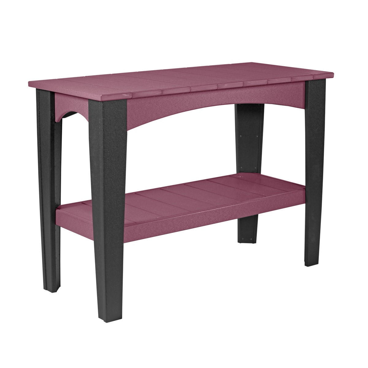 This is the Cherrywood and Black colored Island Buffet Table on a white background.