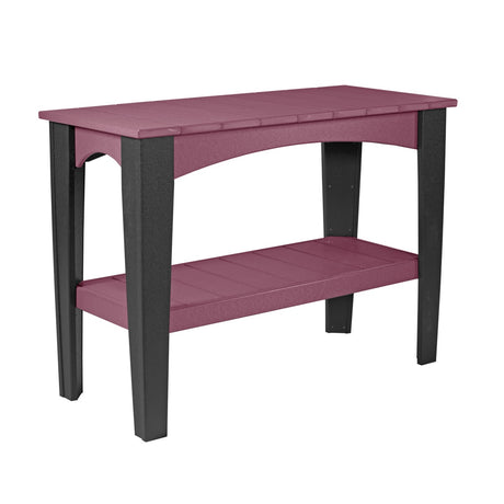 This is the Cherrywood and Black colored Island Buffet Table on a white background.