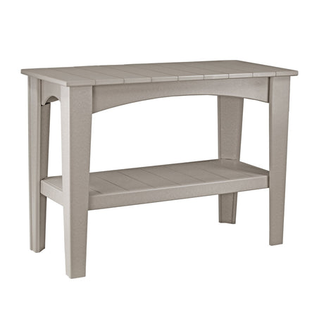 This is the Weatherwood colored Island Buffet Table on a white background.