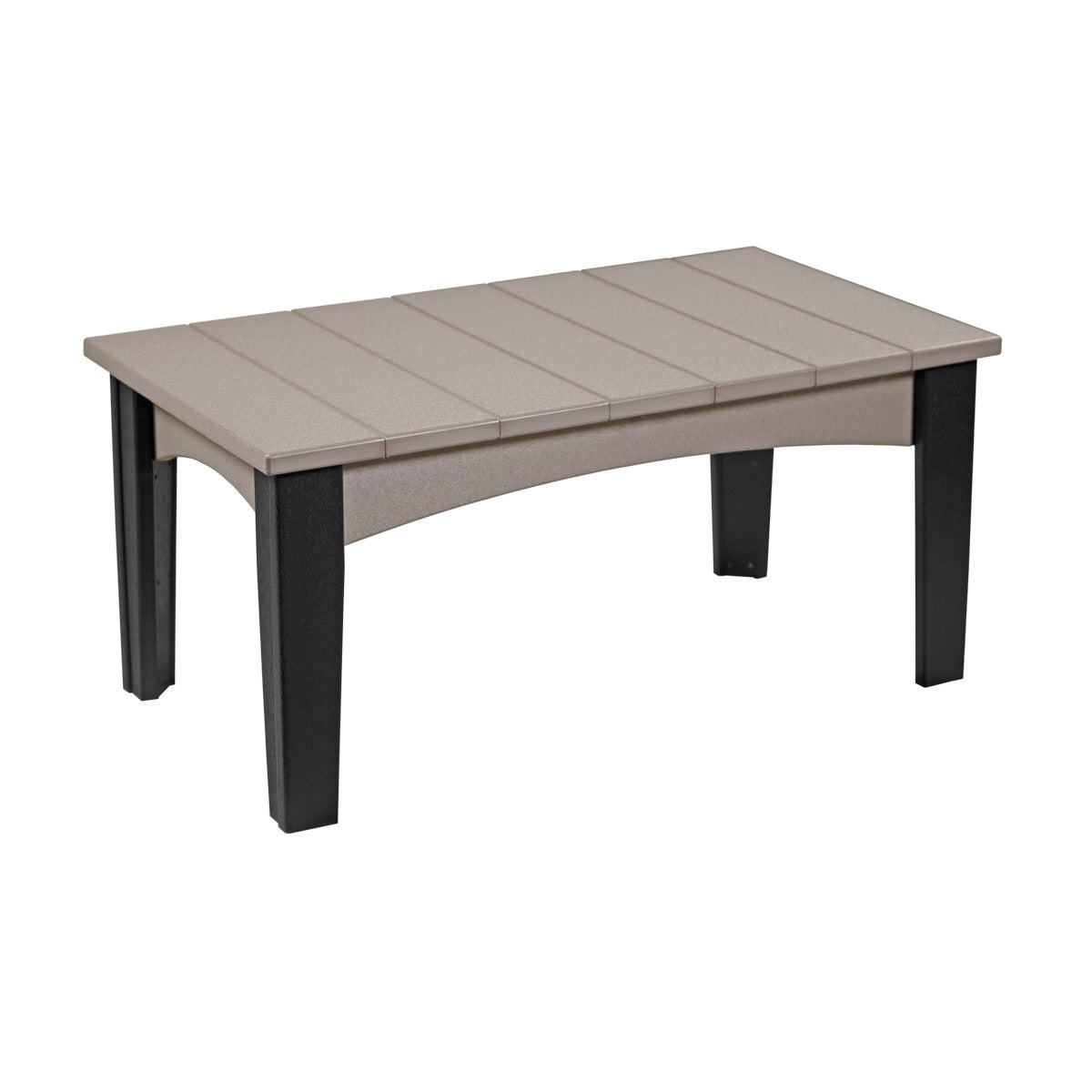 This is the Weatherwood and Black colored coffee table on a white background.