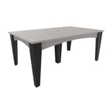 This is the Dove Gray and Black colored rectangular dining table on a white background.