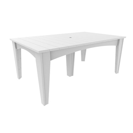 This is the White colored rectangular dining table on a white background.
