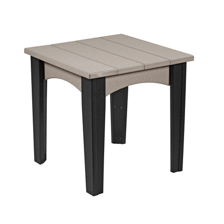 This is the Weatherwood and Black colored end table on a white background.