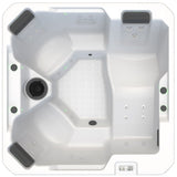 This image shows the Inspire hot tub from above.