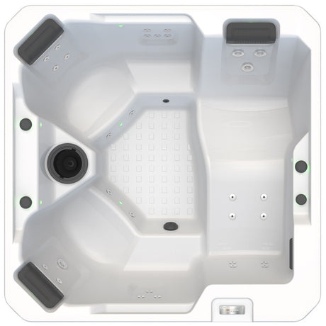 This image shows the Inspire hot tub from above.