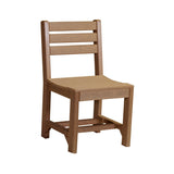 This is the Antique Mahogany colored Island Side Chair from a white background.