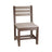 This is the Weatherwood and Chestnut Brown colored Island Side Chair from a white background.