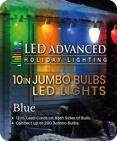 Blue jumbo LED light bulb.