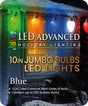 Blue jumbo LED light bulb.