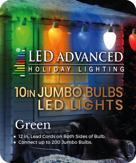 Green jumbo LED light bulb.