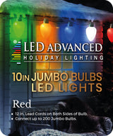 Red jumbo LED light bulb.