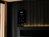 This image shows the control pad for the sauna inside the sauna.