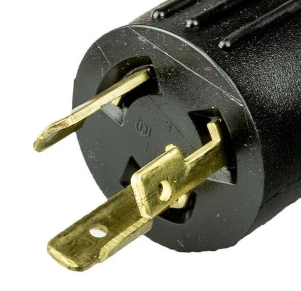 This image shows what the three prong plug looks like on a white background.